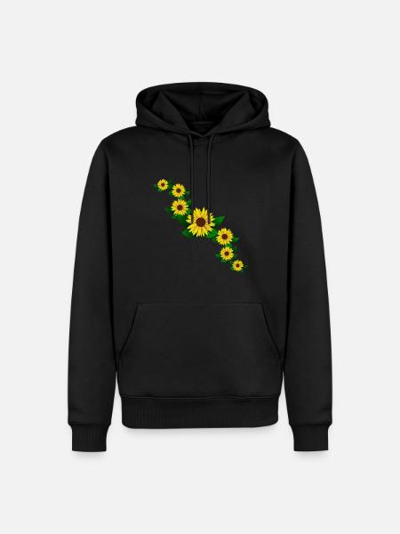Solsikke gul solsikke mønster blomstre blomster - Herre Premium økologisk hoodie - sort