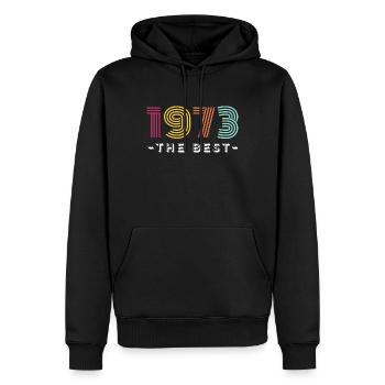 the best 1973 - Bester Jahrgang - Männer Premium Bio Hoodie - Schwarz - Vorne - Nico (187cm)