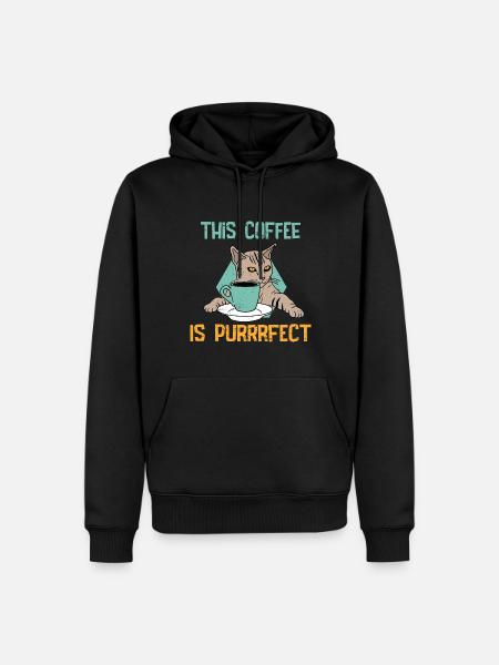 Cats Kitten Coffee Pet - Men’s Premium Organic Hoodie - black