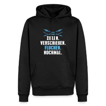 Bogenschießen Lustiger Spruch Bogenschütze - Männer Premium Bio Hoodie - Schwarz - Vorne - Nico (187cm)