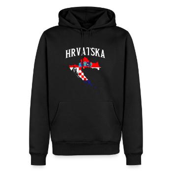 Balkan Croatian lover Harvatska Patriotic - Men’s Premium Organic Hoodie - black - Front - Nico (187cm)