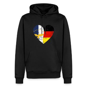 Drapeau des Açores Allemagne Coeur - Sweat à capuche Premium bio Homme - noir - Devant - Nico (187cm)