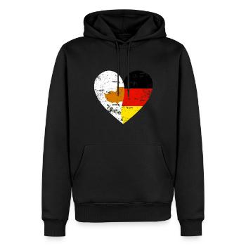 Zypern Deutschland Flaggenherz - Männer Premium Bio Hoodie - Schwarz - Vorne - Nico (187cm)