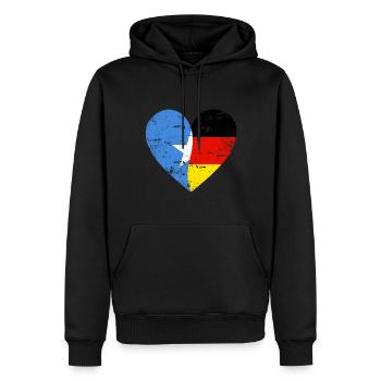 Somalia Germany Flag Heart - Men’s Premium Organic Hoodie - black - Front - Nico (187cm)