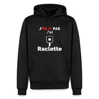 Ich kann nicht Raclette - Männer Premium Bio Hoodie - Schwarz - Vorne - Nico (187cm)