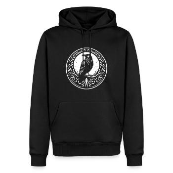 Corbeau Celtique rond - Sweat à capuche Premium bio Homme - noir - Devant - Nico (187cm)