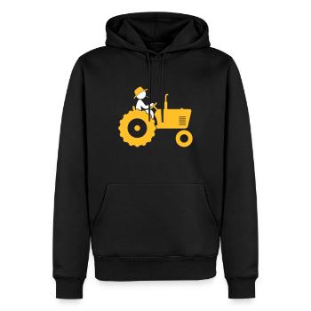 Landwirt auf Traktor - Männer Premium Bio Hoodie - Schwarz - Vorne - Nico (187cm)