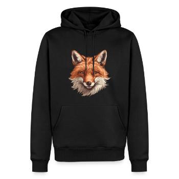 Fuchs Kopf Wald Tier Natur - Männer Premium Bio Hoodie - Schwarz - Vorne - Nico (187cm)