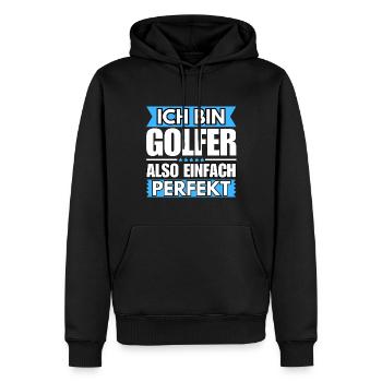 Einfach ein Perfekter Golfer - Männer Premium Bio Hoodie - Schwarz - Vorne - Nico (187cm)