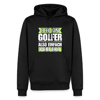 Einfach ein Perfekter Golfer - Männer Premium Bio Hoodie - Schwarz - Vorne - Nico (187cm)