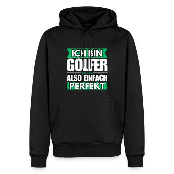 Einfach ein Perfekter Golfer - Männer Premium Bio Hoodie - Schwarz - Vorne - Nico (187cm)