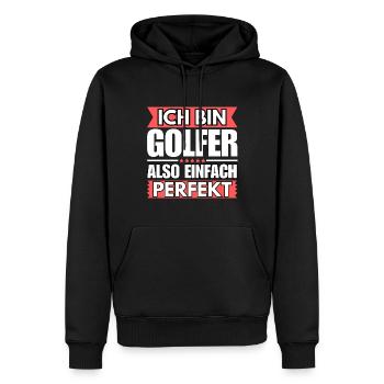 Einfach ein Perfekter Golfer - Männer Premium Bio Hoodie - Schwarz - Vorne - Nico (187cm)