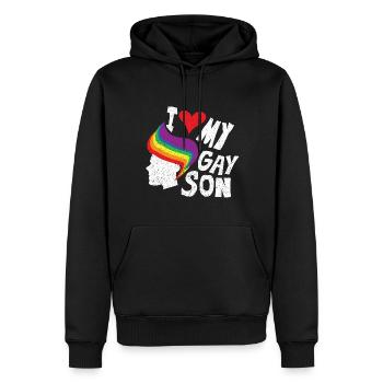 Gay Gay Gay Lesbienne LGBT - Sweat à capuche Premium bio Homme - noir - Devant - Nico (187cm)