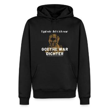 Goethe - Männer Premium Bio Hoodie - Schwarz - Vorne - Nico (187cm)