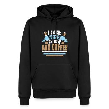 Coffee Espresso Morning Coffee Drinker Americano - Sweat à capuche Premium bio Homme - noir - Devant - Nico (187cm)