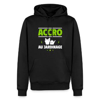 accro au jardinage - Sweat à capuche Premium bio Homme - noir - Devant - Nico (187cm)