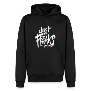 Just Freaks Graffiti Tag blanc - Just Freaks ® - Sweat à capuche Premium bio Homme - noir - Devant - Nico (187cm)