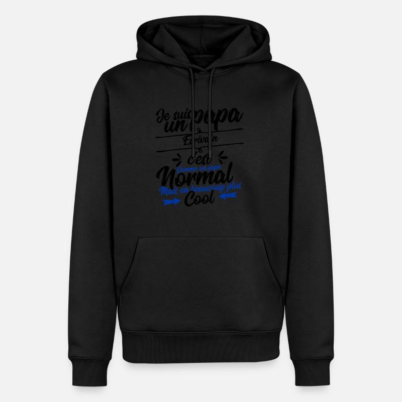 papa Ecrivain cadeau - Sweat à capuche Premium bio Homme - noir