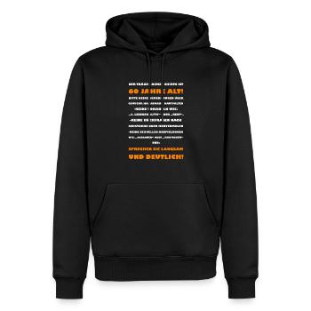 Geschenk zum 60. Geburtstag: Träger 60 - Männer Premium Bio Hoodie - Schwarz - Vorne - Nico (187cm)