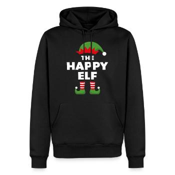 L’Elfe Heureux - Sweat à capuche Premium bio Homme - noir - Devant - Nico (187cm)