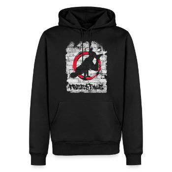 Nage libre - Sweat à capuche Premium bio Homme - noir - Devant - Nico (187cm)