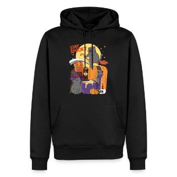 Halloween Spooky Cat - Men’s Premium Organic Hoodie - black - Front - Nico (187cm)