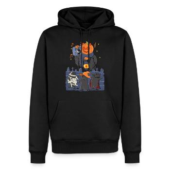 Dancing Cats Halloween - Men’s Premium Organic Hoodie - black - Front - Nico (187cm)