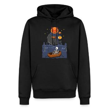 Wake Up, It’s Halloween Night - Men’s Premium Organic Hoodie - black - Front - Nico (187cm)