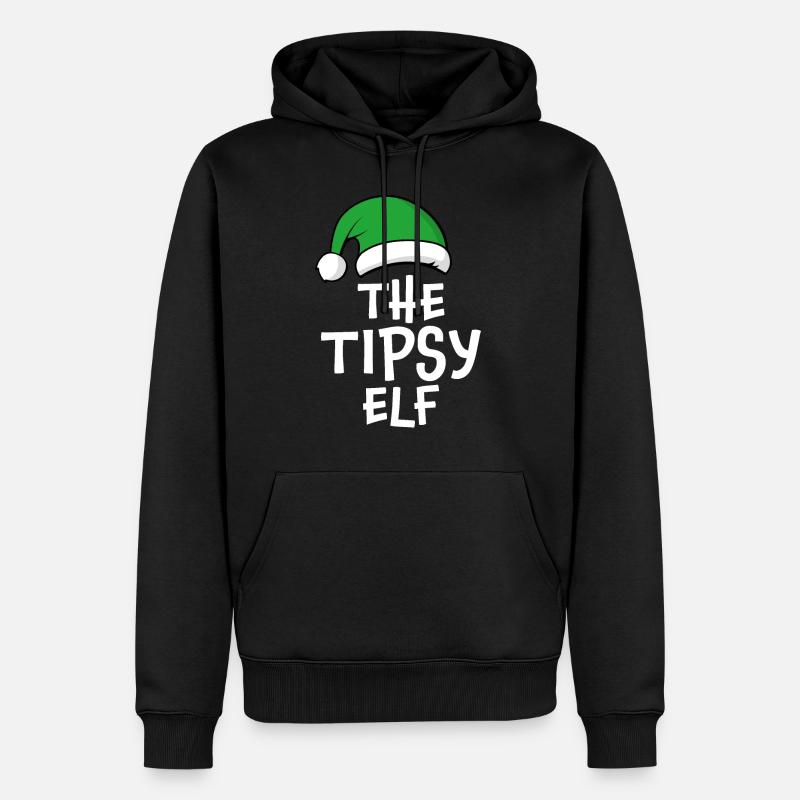 Der beschwipste Elf - Männer Premium Bio Hoodie - Schwarz
