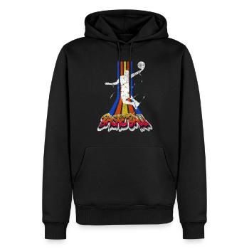 Basketteur Basketteur Dunking Vintage Retro - Sweat à capuche Premium bio Homme - noir - Devant - Nico (187cm)