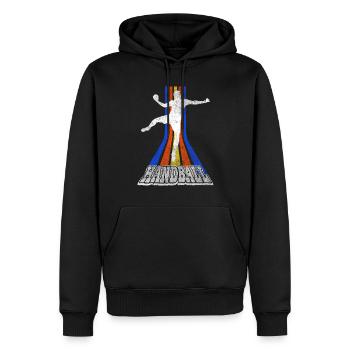 Handball Handball Player Handball Player Vintage Retro - Sweat à capuche Premium bio Homme - noir - Devant - Nico (187cm)