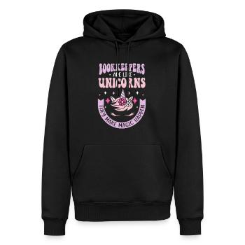 Les comptables sont comme les licornes comptable Einhorn - Sweat à capuche Premium bio Homme - noir - Devant - Nico (187cm)