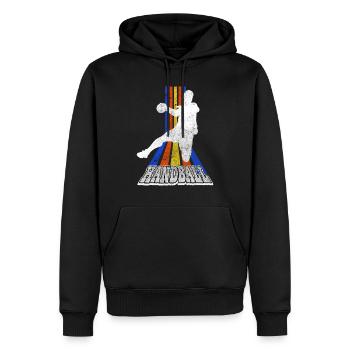 Handball Handball Player Handball Player Vintage Retro - Sweat à capuche Premium bio Homme - noir - Devant - Nico (187cm)