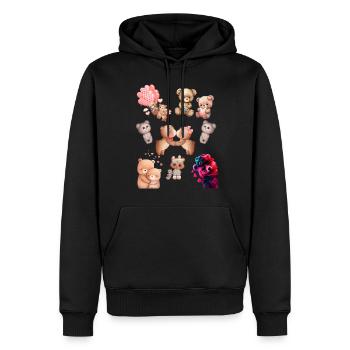 T-Shirt mit Bär Design Geschenk für Valentinstag - Männer Premium Bio Hoodie - Schwarz - Vorne - Nico (187cm)