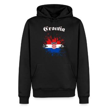 Croatia Kroatien - Männer Premium Bio Hoodie - Schwarz - Vorne - Nico (187cm)
