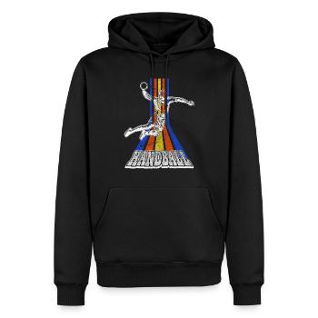 Handball Handball Player Handball Player Vintage Retro - Sweat à capuche Premium bio Homme - noir - Devant - Nico (187cm)