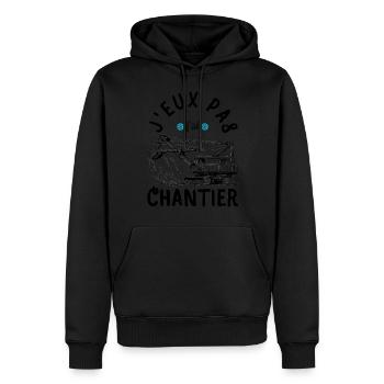 J Peux Pas j ai chantier - Sweat à capuche Premium bio Homme - noir - Devant - Nico (187cm)