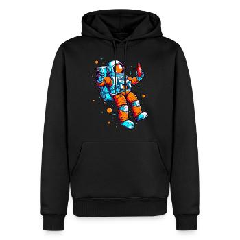 Space Chill Astronaut - Men’s Premium Organic Hoodie - black - Front - Nico (187cm)