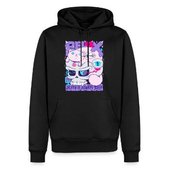 Relax only Death is always busy - Männer Premium Bio Hoodie - Schwarz - Vorne - Nico (187cm)