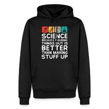 Science is Real - Männer Premium Bio Hoodie - Schwarz - Vorne - Nico (187cm)
