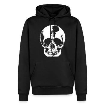 Horror Skull Skull Art Skull Gothic Heavy Metal - Men’s Premium Organic Hoodie - black - Front - Nico (187cm)
