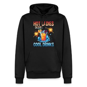 Cool Drinks Hot Ladies Summer Cocktail Party Motif - Men’s Premium Organic Hoodie - black - Front - Nico (187cm)