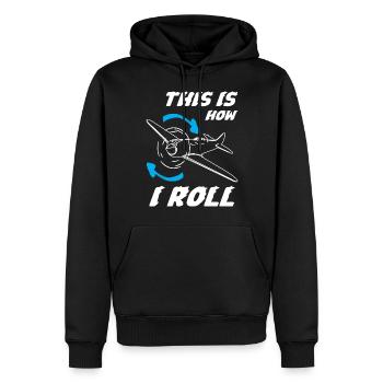 Pilot This is How I Roll - Men’s Premium Organic Hoodie - black - Front - Nico (187cm)