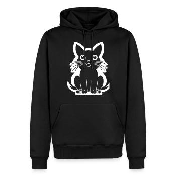 Drôle de chat Silhouette Cheeky Fun Cats - Sweat à capuche Premium bio Homme - noir - Devant - Nico (187cm)
