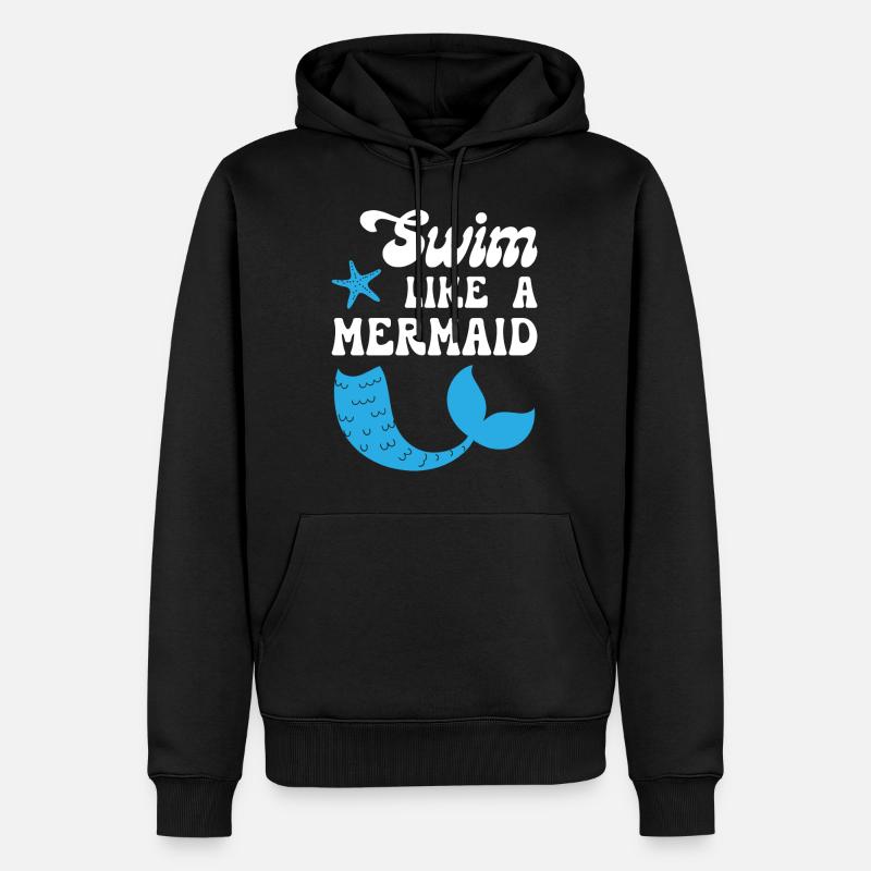 Nager comme une sirène - Sweat à capuche Premium bio Homme - noir