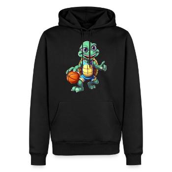 Basketball Turtle - Men’s Premium Organic Hoodie - black - Front - Nico (187cm)