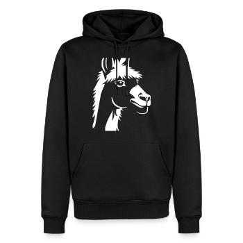Lama Drôle Silhouette Effronté Amusant Lamas - Sweat à capuche Premium bio Homme - noir - Devant - Nico (187cm)