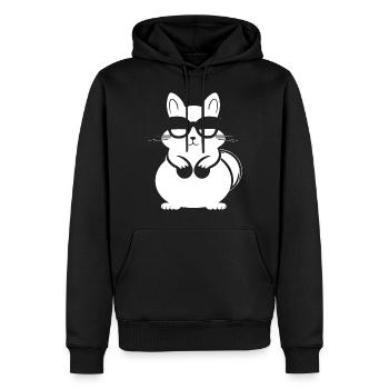 Funny Squirrel Wearing Sunglasses Squirrels - Men’s Premium Organic Hoodie - black - Front - Nico (187cm)