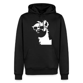 Lustiges Alpaka mit Sonnenbrille Coole Alpakas - Männer Premium Bio Hoodie - Schwarz - Vorne - Nico (187cm)