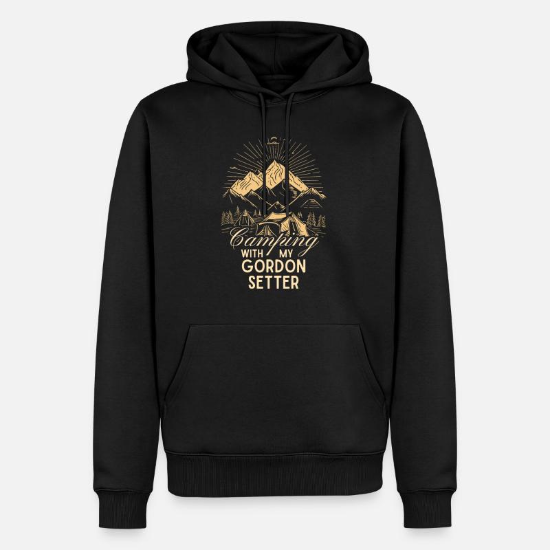 Gordon Setter Camping - Sweat à capuche Premium bio Homme - noir